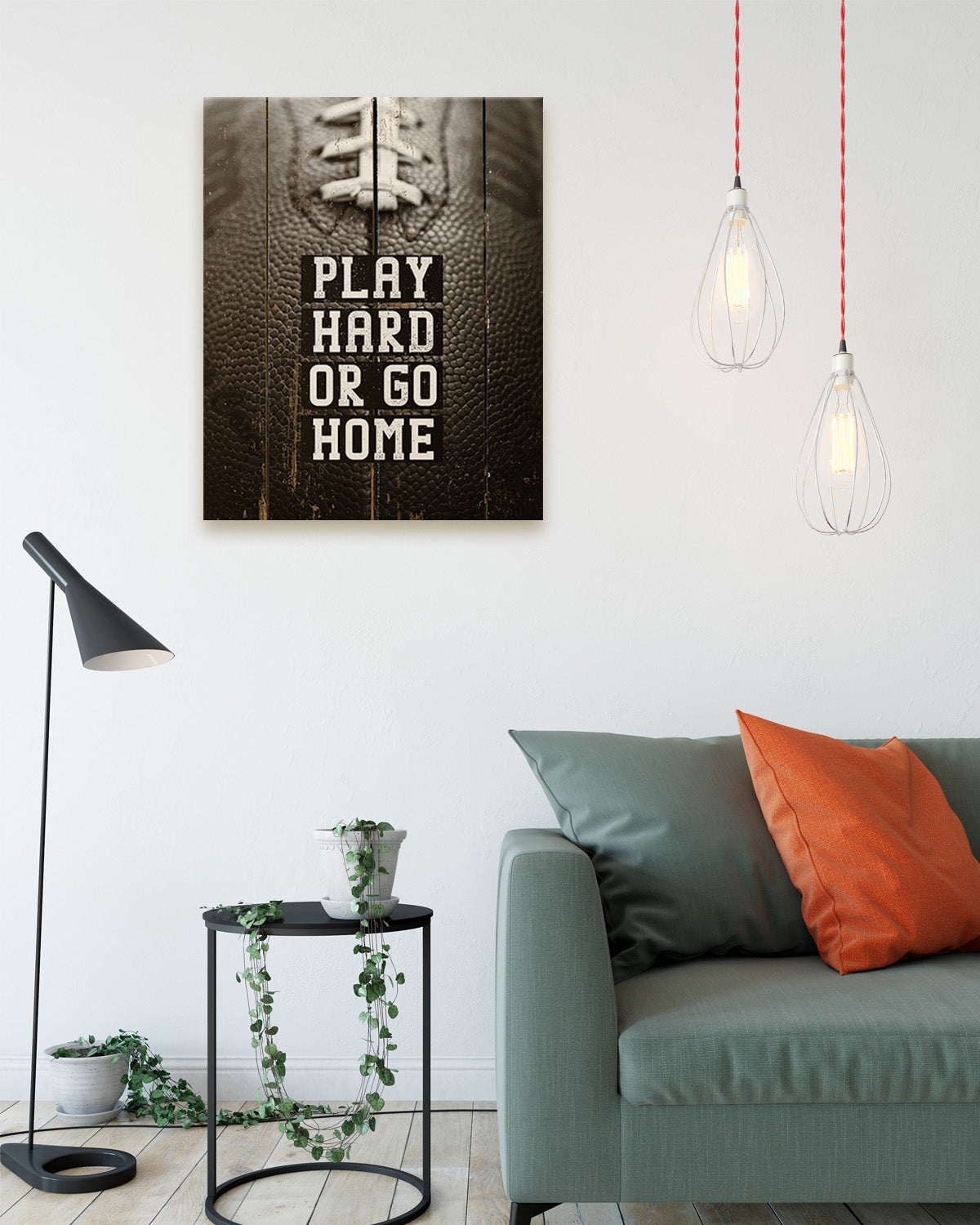 Play Hard Or Go Home Teen Room Decor - Inspirational Wall Art for Boys, Kids Room, Family or Game Room, Man Cave, Den - Home Decor Gift for Sports Fans, Football Players