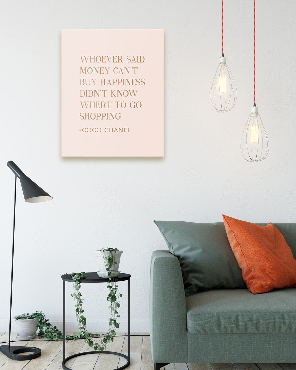 Shopping Lover Quote by Coco Chanel - Fashion Wall Decor for Vanity or Closet - Closet Wall Art - Fashion Design Glamour Wall Art For Women, Teens, Girls