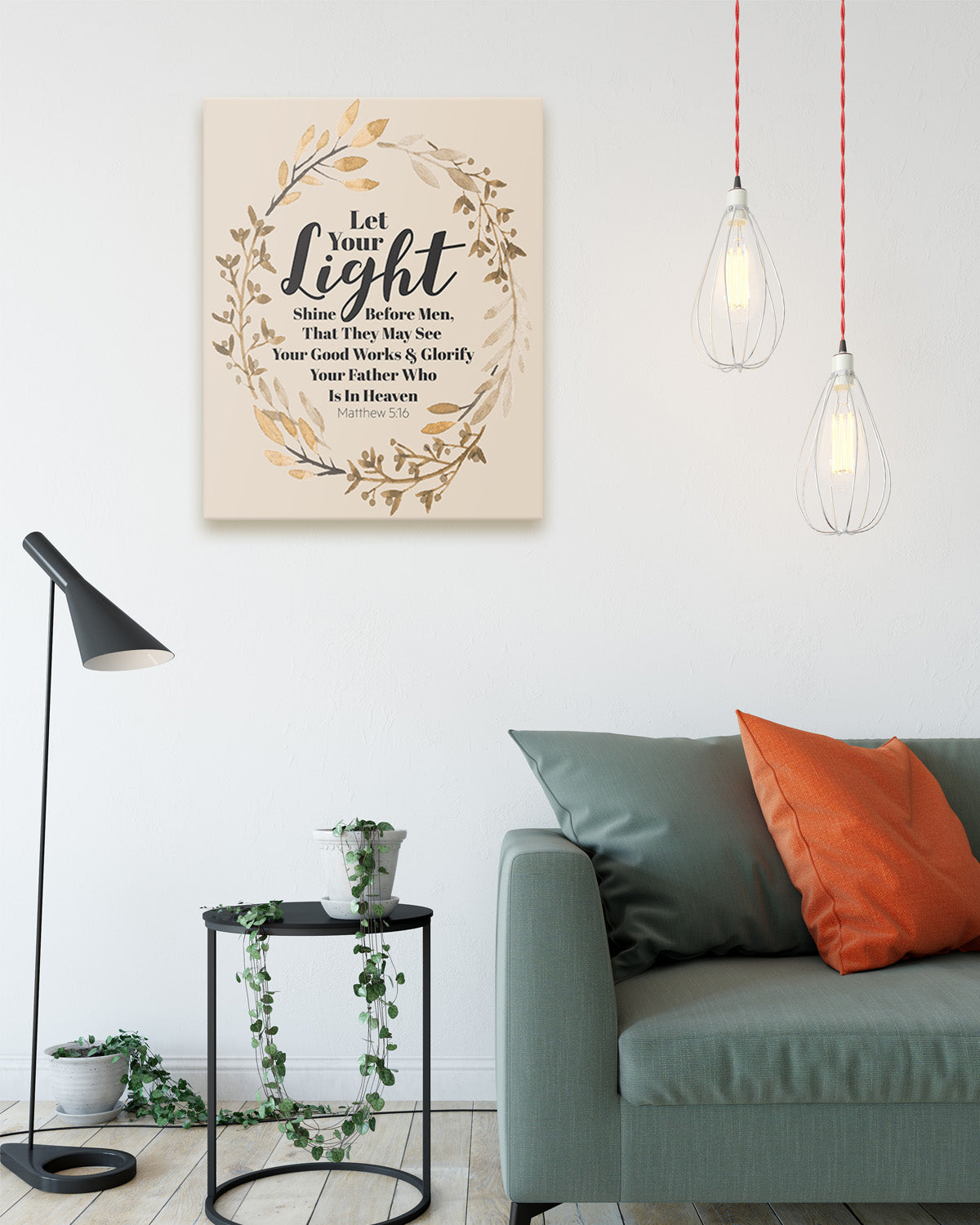 Govivo Let Your Light Shine Matthew 5:16 bible verse decor - Christian inspirational wall decor - Scripture quote home decor gifts for women, girls, men and boys