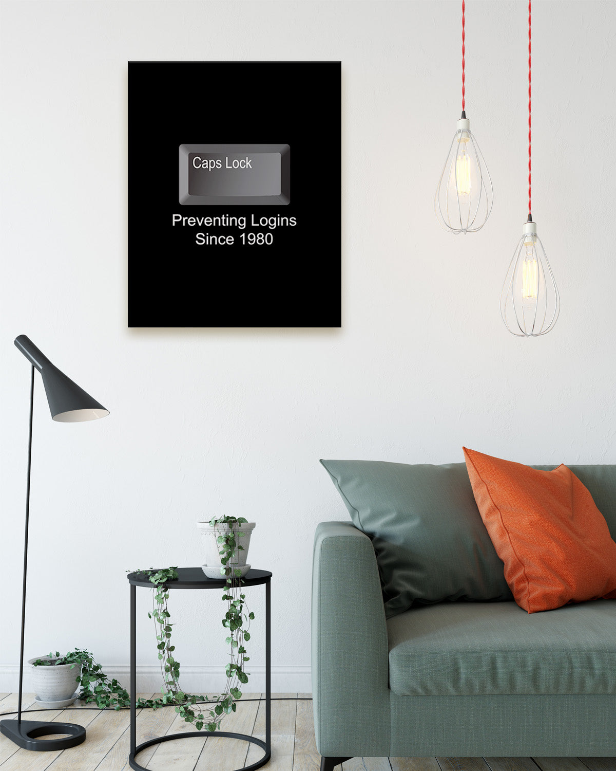 Preventing Logins Since 1980 Wall Decor Art Print on Black Background - computer programmer print - great gift for coding and computer science enthusiasts