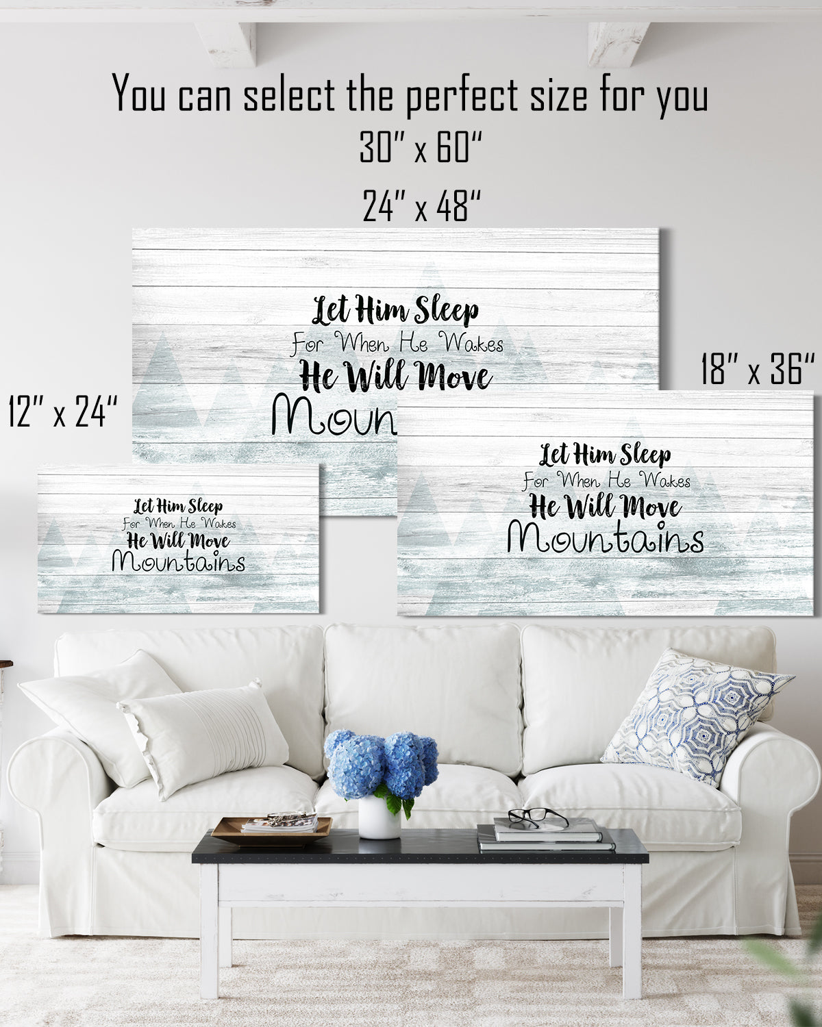 Let Him Sleep For When He Wakes He Will Move Mountains Wall Decor Art Canvas ready to hang