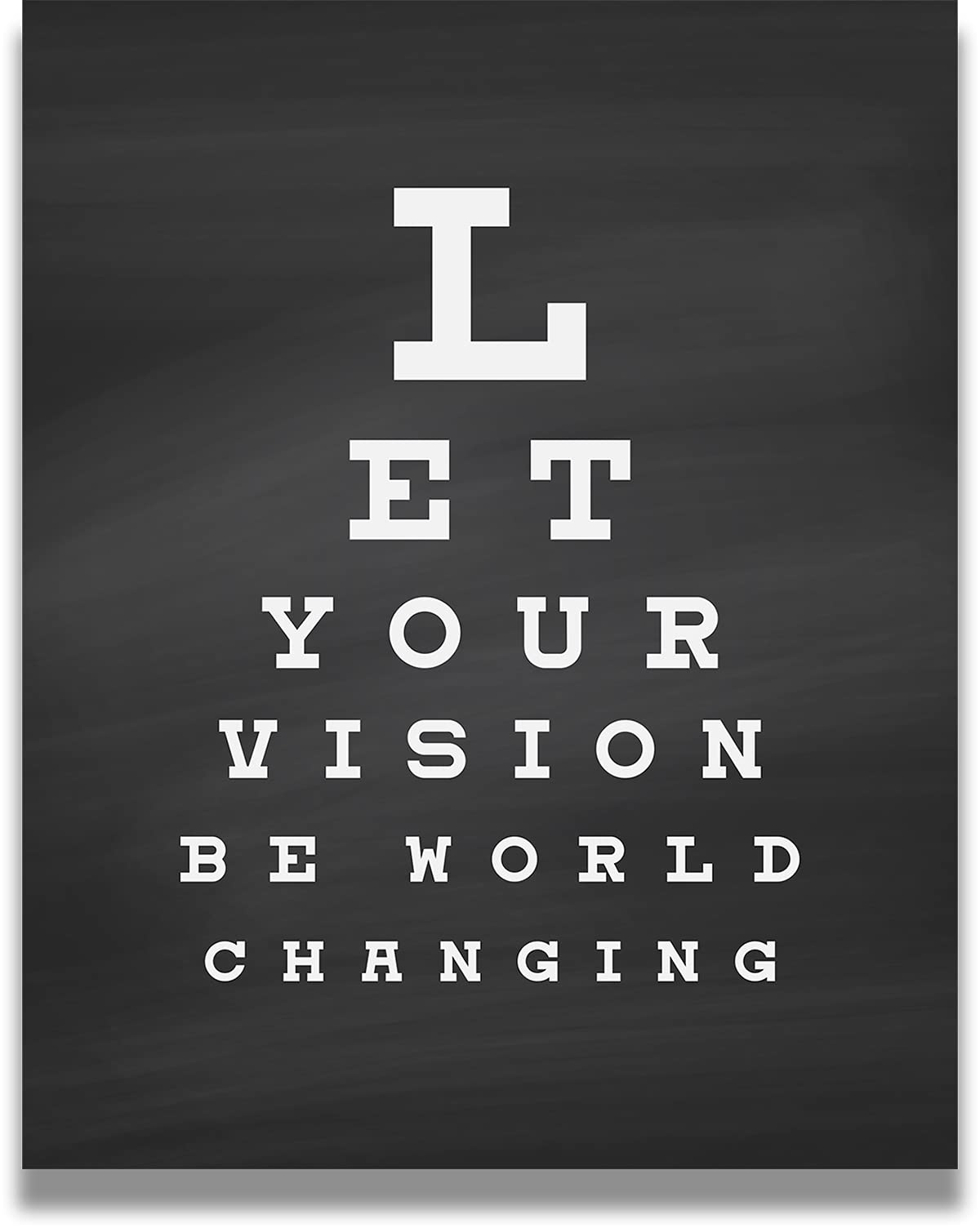 Let Your Vision Be World Changing - Motivational Quote Wall Art Print - Wall Decor for Office, Cubicle and Bedroom - Inspirational Wall Art
