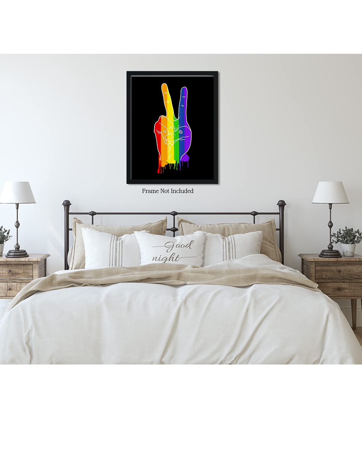 Peace Sign gay wall decor - Pride room decor - LGBTQ inspirational wall art - Gift for queer, bi, lesbian, Trans