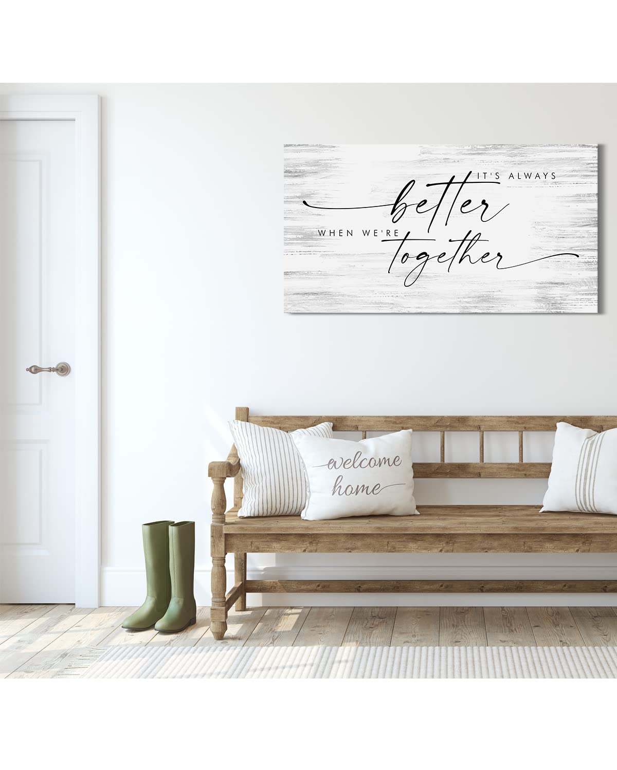 Above Bed Wall Decor for Bedroom - It's Always Better When We're Together Master Bedroom Wall Art - Minimalist Farmhouse Decor - Wedding Gift for Couple - Bridal Shower