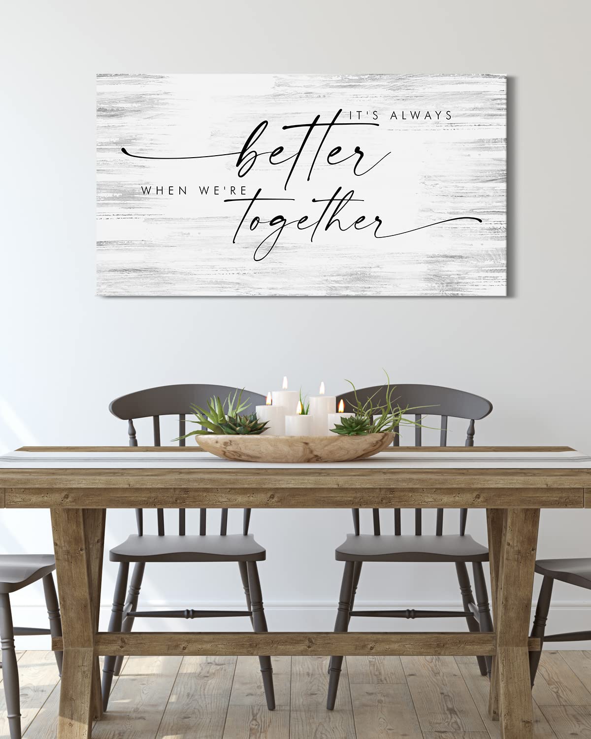 Above Bed Wall Decor for Bedroom - It's Always Better When We're Together Master Bedroom Wall Art - Minimalist Farmhouse Decor - Wedding Gift for Couple - Bridal Shower