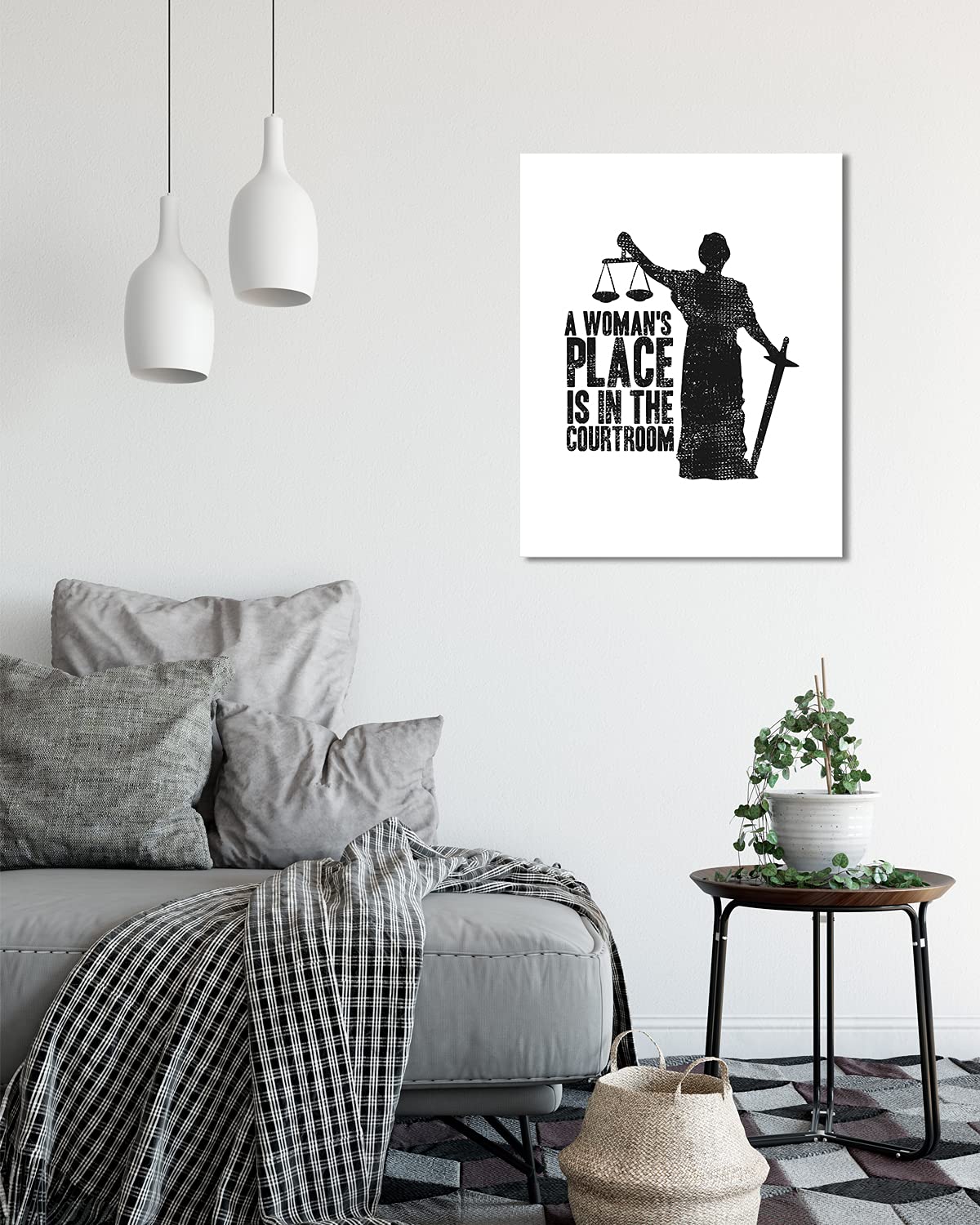 Ruth Bader Ginsburg Wall Art - RBG Inspirational Room Decor - Positive Quote for Attorney, Liberal Feminist, Law School Student or Graduate - Lawyer Gifts for Women