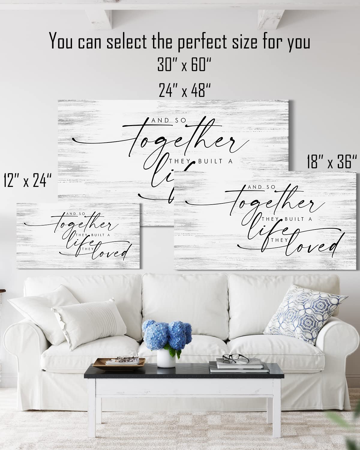Above Bed Wall Decor for Bedroom - And So Together They Built A Life Master Bedroom Wall Art - Minimalist Farmhouse Decor - Wedding Gift for Couple - Bridal Shower Gift