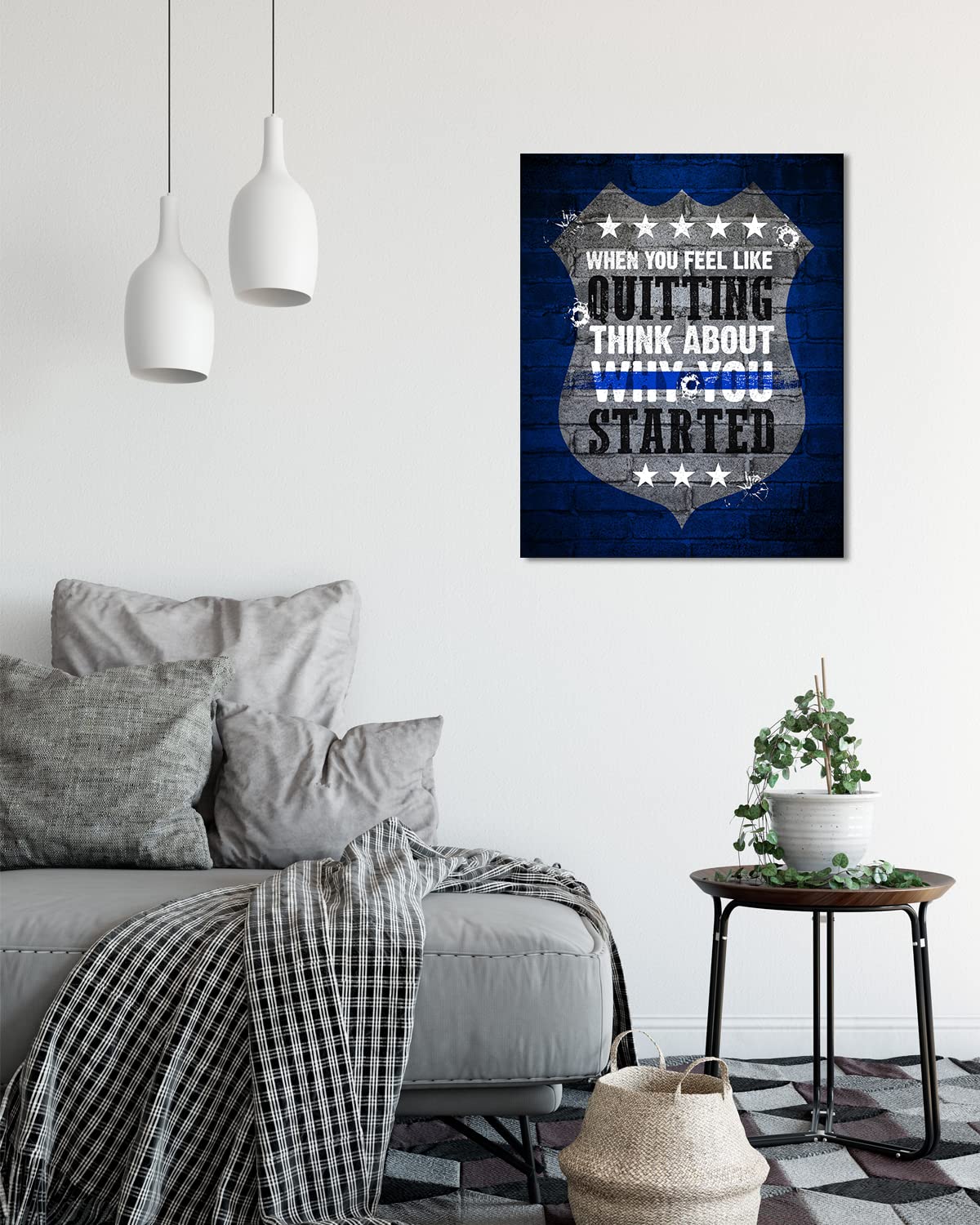 Thin Blue Line Wall Art - Law Enforcement Prints - Police Officer Gifts - Police Academy Graduation - Police Officer Wall Decor - Law Enforcement Appreciation Gift