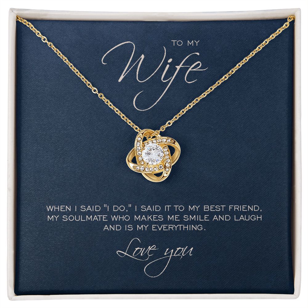 To my wife love knot necklace