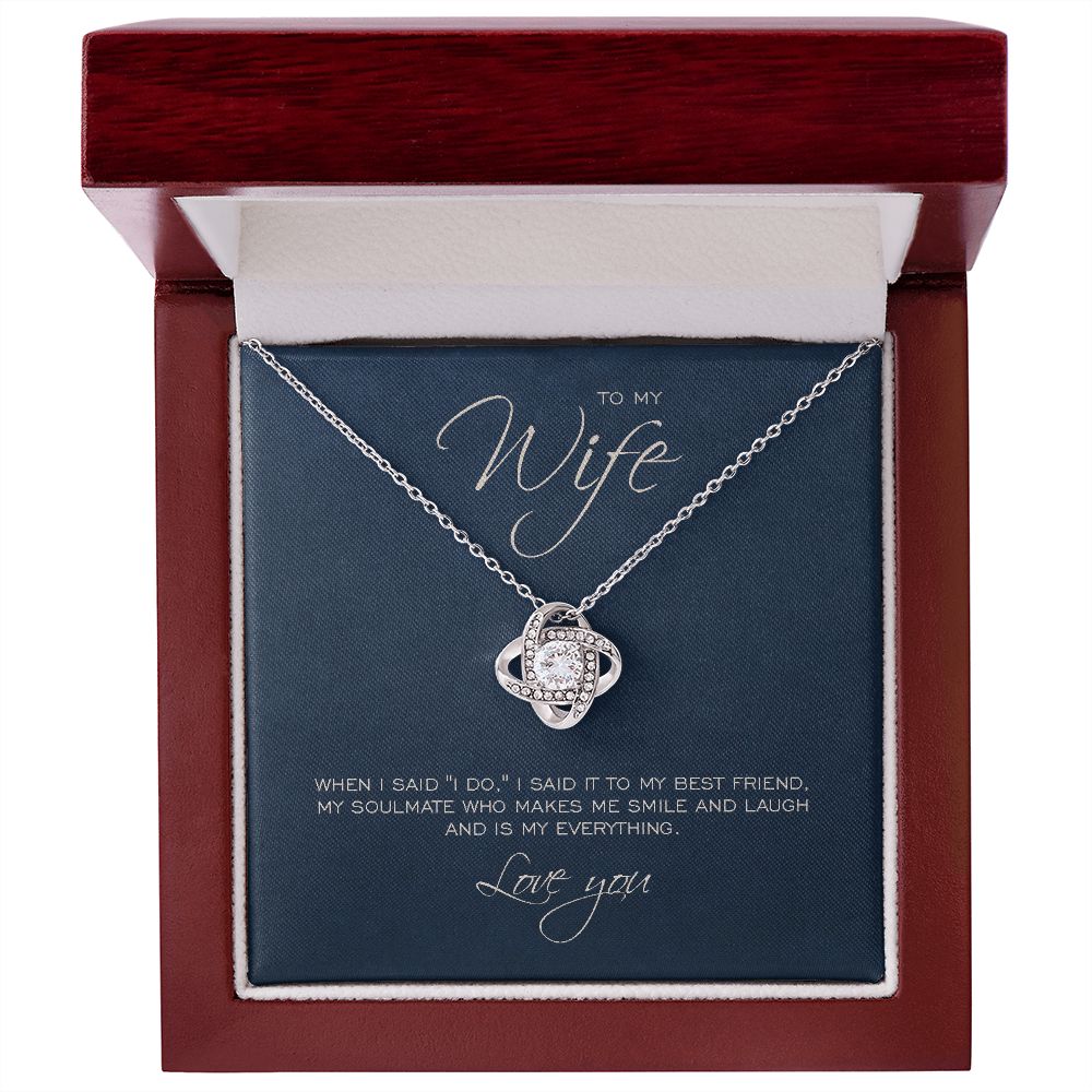 To my wife love knot necklace