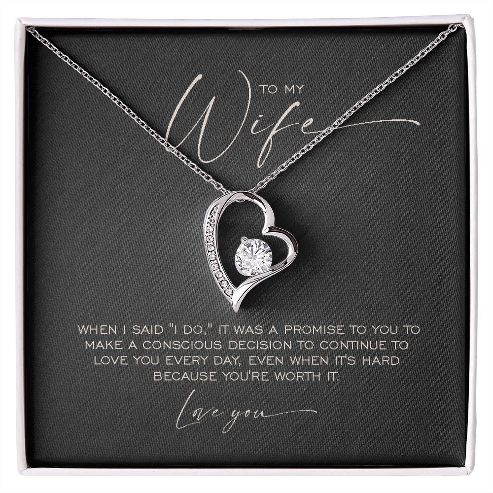 To my wife necklace forever love heart